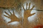 Aboriginal art, hand print, Alice Springs
