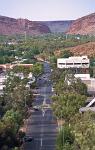 a view over Alice Springs with the gap in the distance