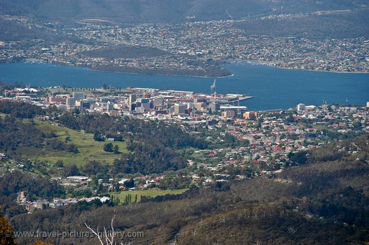 view over Hobart from Mt Wellington