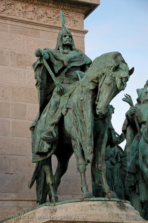 Attila the Hun statue in Hero's Square