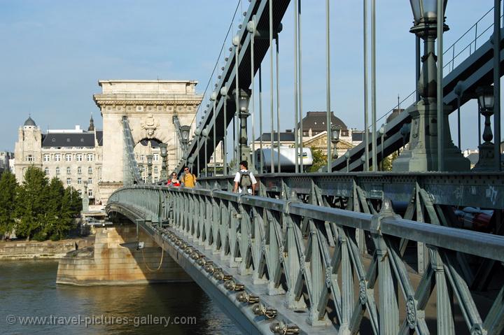 crossing the Danube on the Chain Bridge