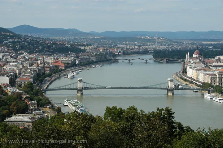 Danube River and the Chain Bridge from Gellert Hill