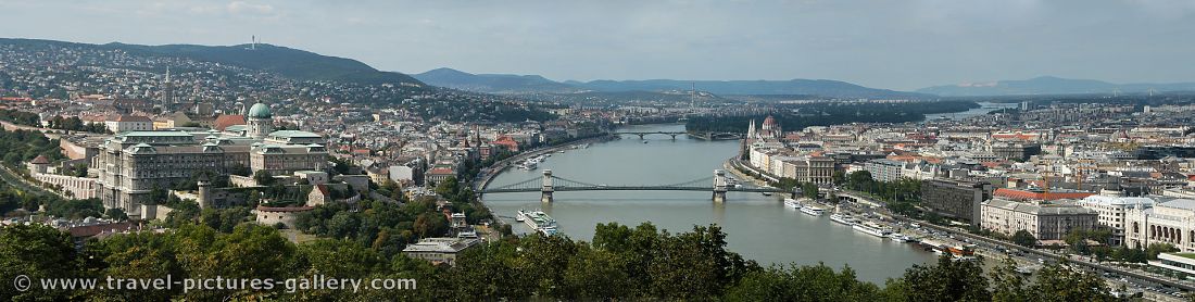 panoramic view from Gellert Hill, Buda on the left, Pest on the right