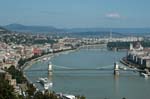 Pictures of Hungary - Budapest - Danube River with the Chain Bridge, from Gellért Hill