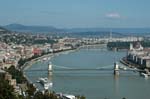 Pictures of Hungary - Budapest - Danube River with the Chain Bridge, from Gellrt Hill