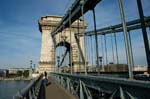 the Chain Bridge connects Buda with Pest accross the Danube