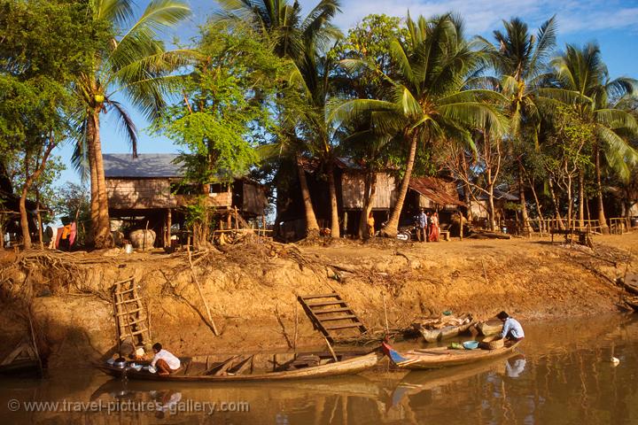boat people of cambodia. Sangker River, oat trip from