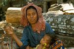 woman with a Khmer head scarf