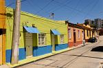 brightly painted houses, typical of Valparaiso