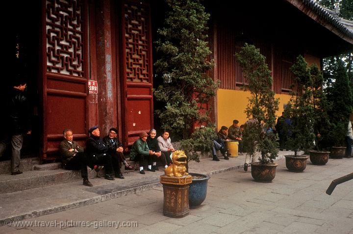elderly people at a Suzhou temple