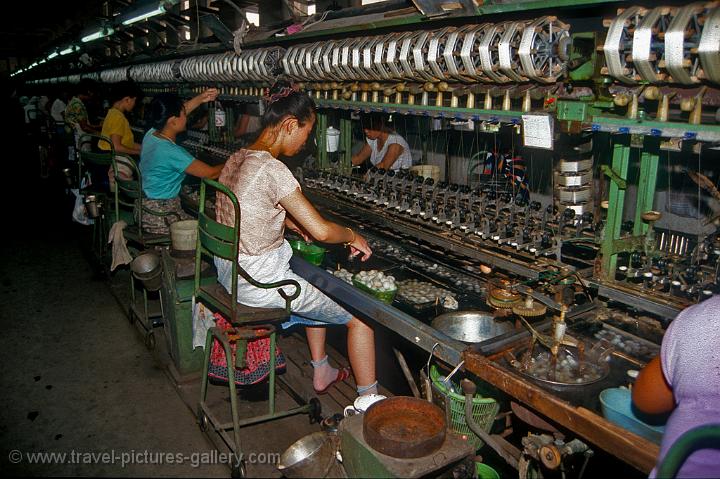 spinning silk, at a silk factory, Suzhou