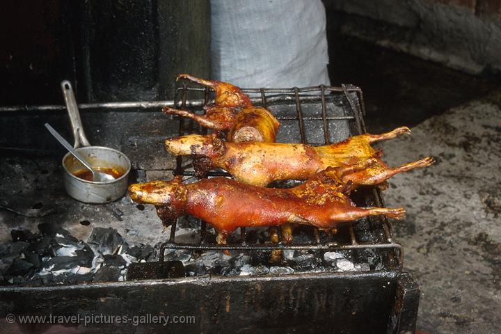 barbecued cuy, guinea pig, a local favorite
