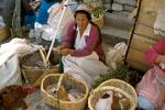 lady selling cuy, guinea pigs, and rabbits