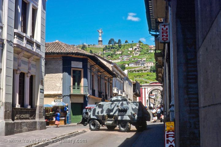 an armoured car in the streets