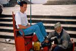 having a shoe shine