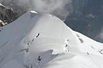 climbing a ridge near the Aiguille du Midi