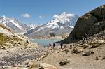 trekkers at the Lac Blanc