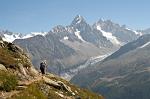 trekkers on a path, Chamonix Valley