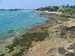 low tide, boats in a bay near Dinard
