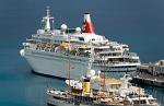 a cruise ship at the port