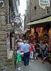 Mont Saint Michel, narrow treets and tourist shops