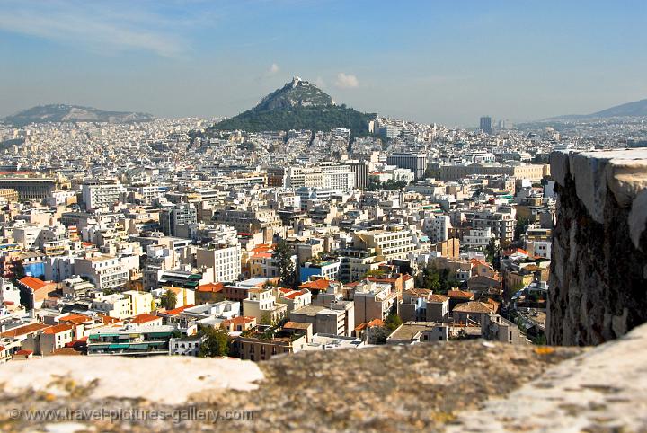view over the city with Lykavittos Hill