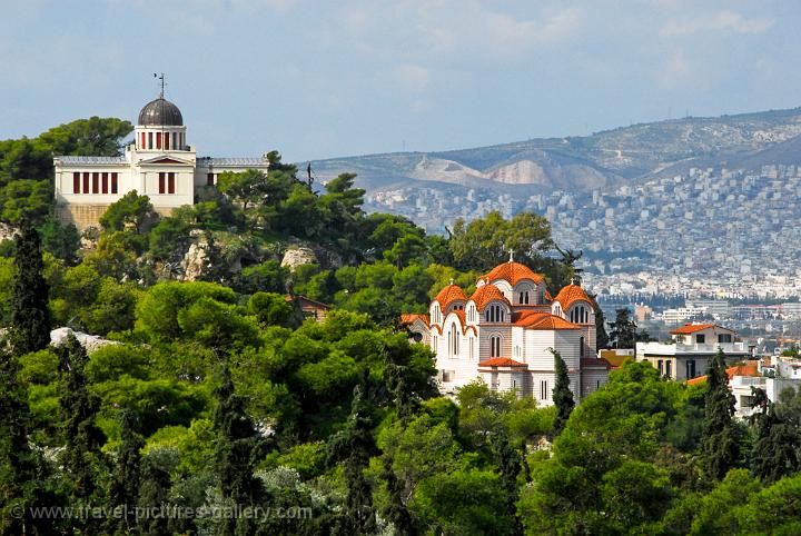 churches on the hill above the Ancient Agora