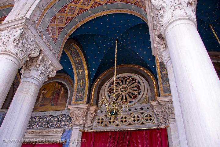 the entrance of Athens Cathedral