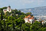 churches on the hill above the Ancient Agora