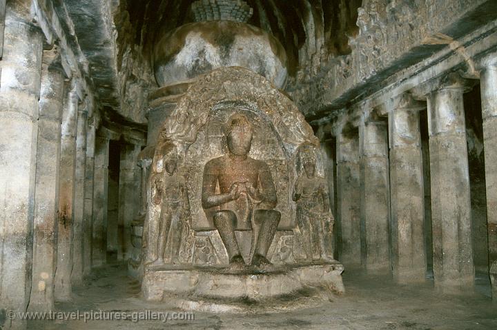 Buddha image inside an Ajanta cave