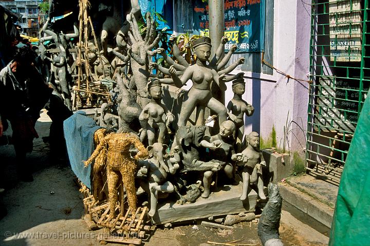images are being prepared for a Hindu festival