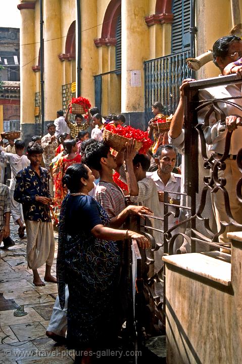 flower offerings at the Kalighat, Kali Temple