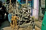 images are being prepared for a Hindu festival