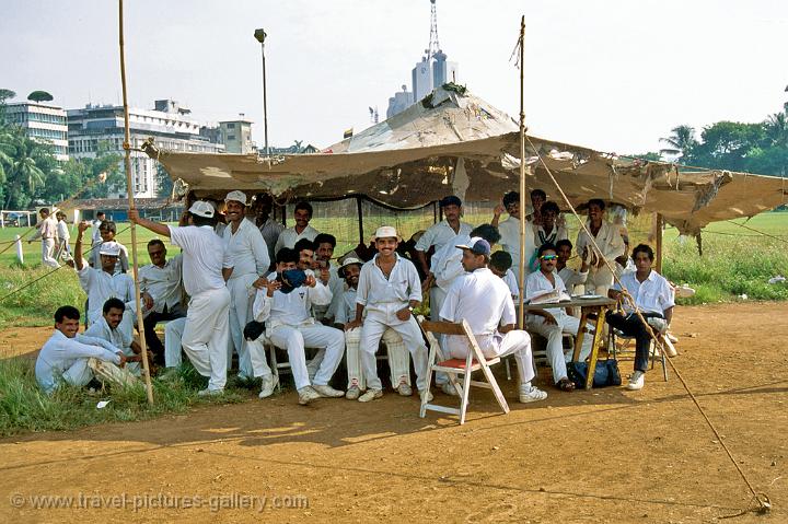 India Mumbai Ay 0009 A Cricket Team Having Tea At The Maidan