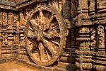 at the Sun Temple of Konarak, a chariot wheel in stone 