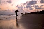 Puri beach at sunset, Bay of Bengal