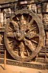 the Sun Temple at Konarak, chariot wheel in stone
