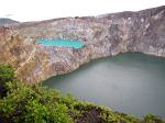 Keli Mutu volcano, coloured lakes, Turquoise and Green Lake
