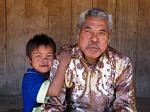 a man and his grandson, Wogo village
