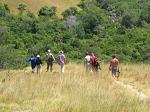 tourists exploring the Komodo National Park on foot
