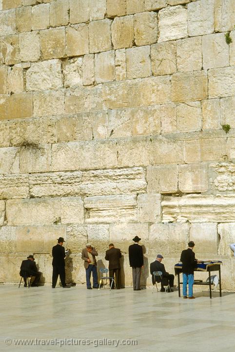 devout Jews at the Wailing Wall