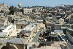 view from the Damascus Gate over the old city 