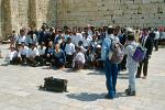 a group of pilgrims at the Wailing Wall