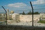 barbed wire fence at the Wailing Wall