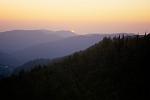 sunset in the hills around the city