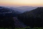 sunset in the hills around the city