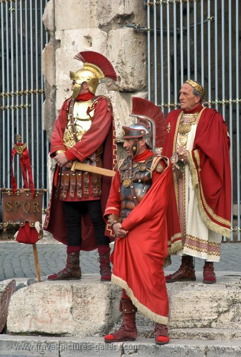 Romans in classic outfits