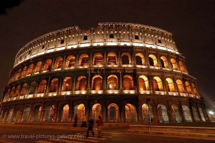 the Colosseum at night