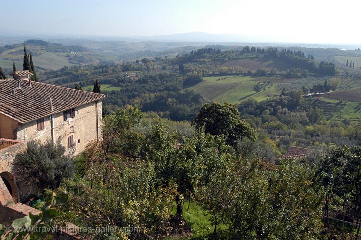 the Tuscan landscape around town