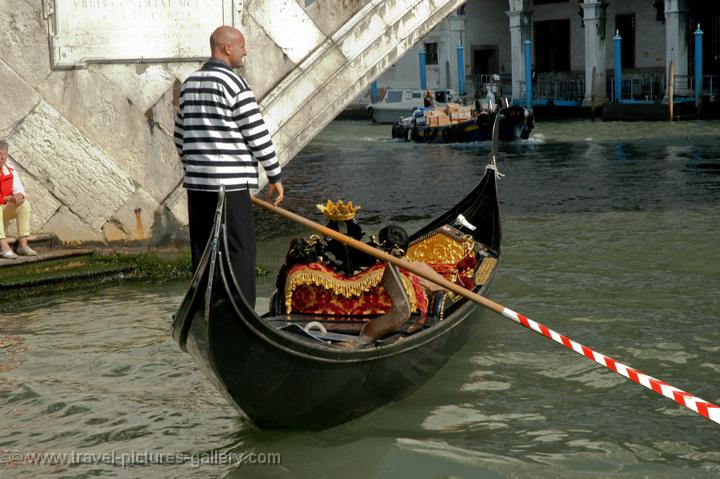 a Gondola under Rialto Bridge